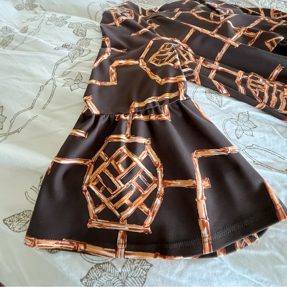 Jude Connally Kerry Mini Swing Dress , Bamboo Lattice Jude Cloth Brown Size S - Picture 4 of 9